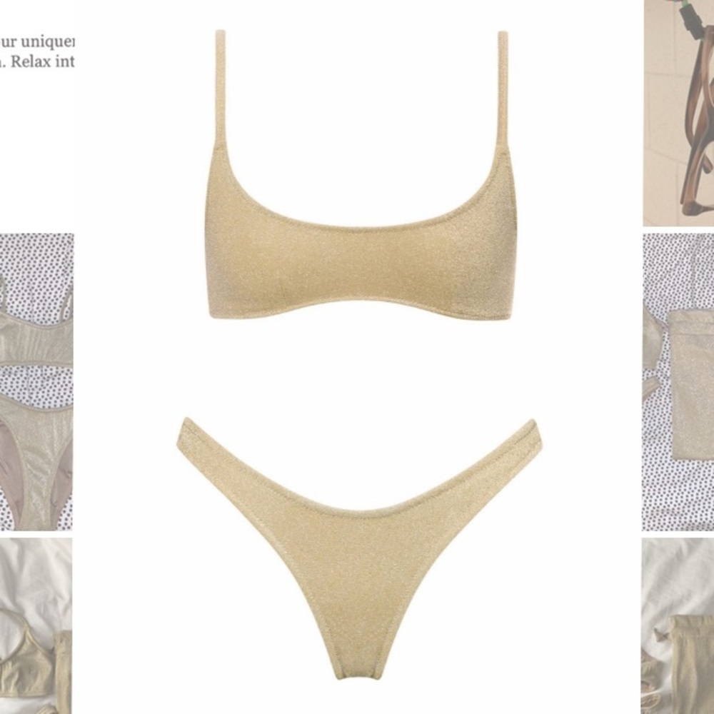 Triangl Kate Gold Bikini Set Small S